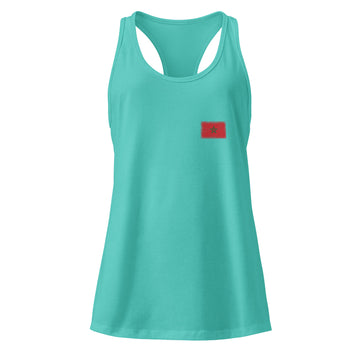 Morocco Flag Racerback Tank | Front | Women | Lightweight Jersey