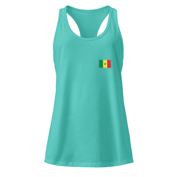 Senegal Flag Racerback Tank | Front | Women | Lightweight Jersey