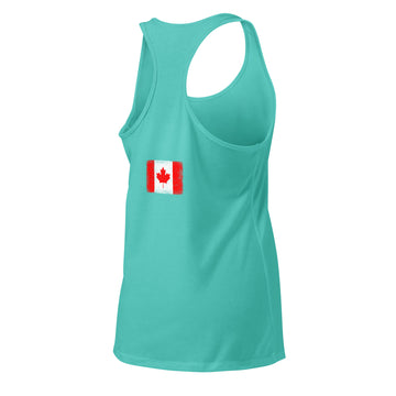 Canada Flag Racerback Tank | Back Print | Women | Lightweight Jersey