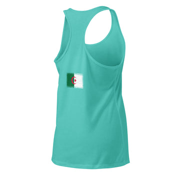 Algeria Flag Racerback Tank | Back Print | Women | Lightweight Jersey
