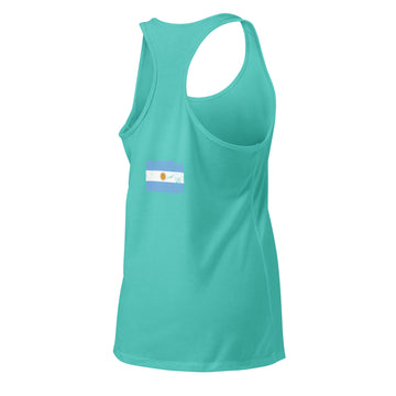 Argentina Flag Racerback Tank | Back Print | Women | Lightweight Jersey