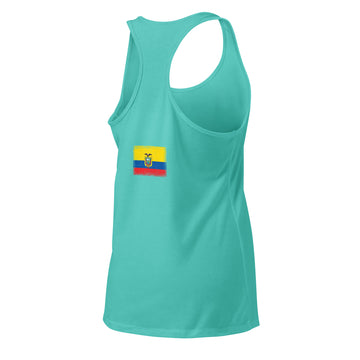 Ecuador Flag Racerback Tank | Back Print | Women | Lightweight Jersey