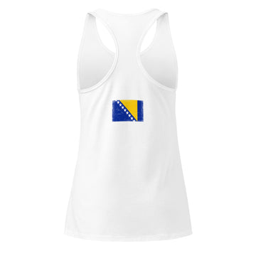 Bosnia and Herzegovina Flag Racerback Tank | Back Print | Women | Lightweight Jersey