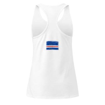 Cape Verde Flag Racerback Tank | Back Print | Women | Lightweight Jersey