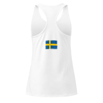 Sweden Flag Racerback Tank | Back Print | Women | Lightweight Jersey