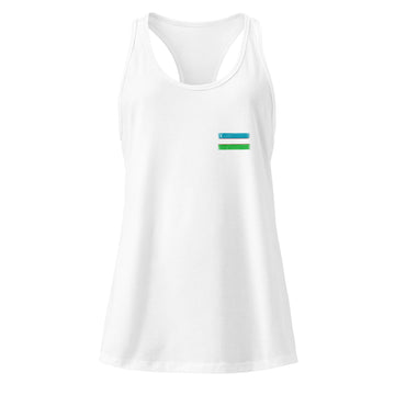 Uzbekistan Flag Racerback Tank | Front | Women | Lightweight Jersey