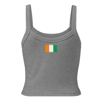 Côte d'Ivoire Flag Rib Tank | Back Print | Women | Micro-Rib Cotton