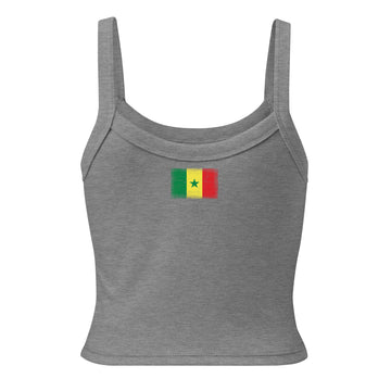 Senegal Flag Rib Tank | Back Print | Women | Micro-Rib Cotton
