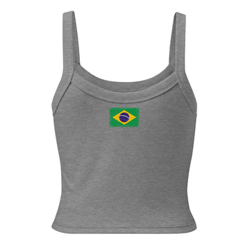 Brasil Flag Rib Tank | Back Print | Women | Micro-Rib Cotton