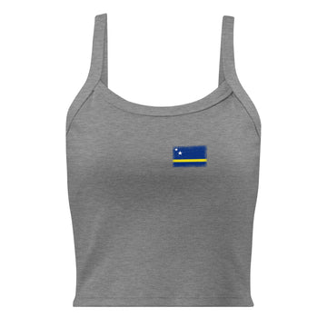 Curaçao Flag Rib Tank | Front | Women | Micro-Rib Cotton