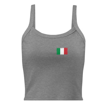 Italy Flag Rib Tank | Front | Women | Micro-Rib Cotton