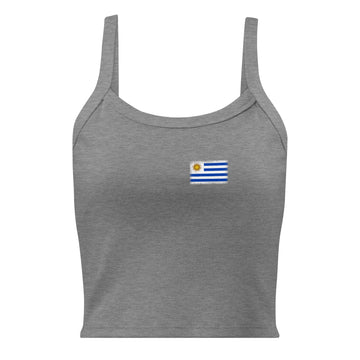 Uruguay Flag Rib Tank | Front | Women | Micro-Rib Cotton