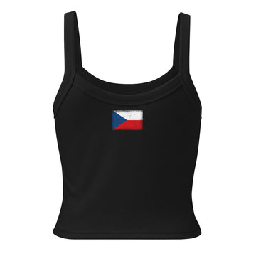 Czechia Flag Rib Tank | Back Print | Women | Micro-Rib Cotton