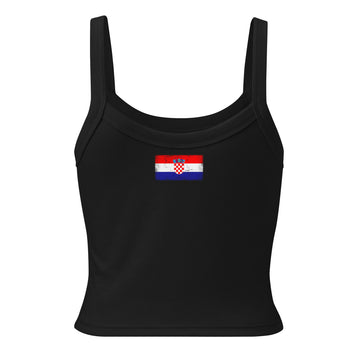 Croatia Flag Rib Tank | Back Print | Women | Micro-Rib Cotton