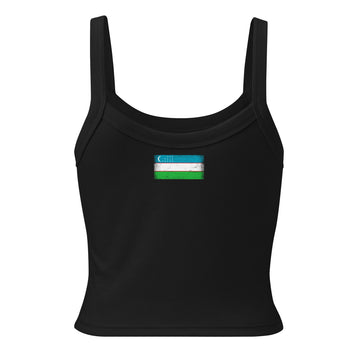 Uzbekistan Flag Rib Tank | Back Print | Women | Micro-Rib Cotton