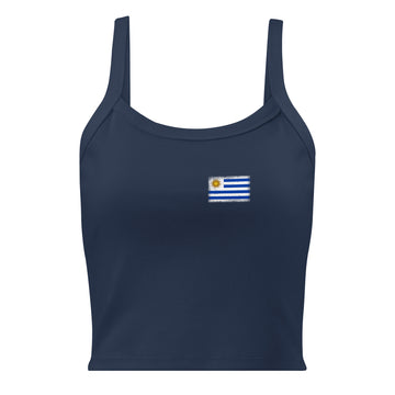Uruguay Flag Rib Tank | Front | Women | Micro-Rib Cotton