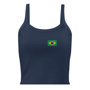 Brasil Flag Rib Tank | Front | Women | Micro-Rib Cotton