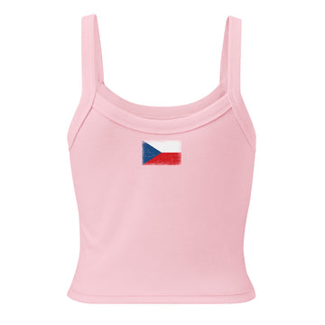 Czechia Flag Rib Tank | Back Print | Women | Micro-Rib Cotton