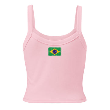 Brasil Flag Rib Tank | Back Print | Women | Micro-Rib Cotton