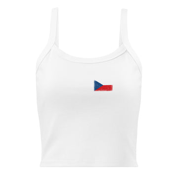 Czechia Flag Rib Tank | Front | Women | Micro-Rib Cotton