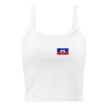 Haiti Flag Rib Tank | Front | Women | Micro-Rib Cotton