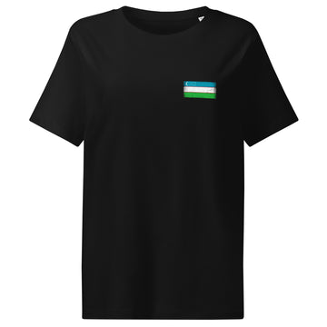 Uzbekistan Flag Tee | Front | Women | Organic Cotton