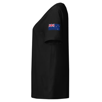 New Zealand Flag Tee | Sleeve Badge | Women | Organic Cotton