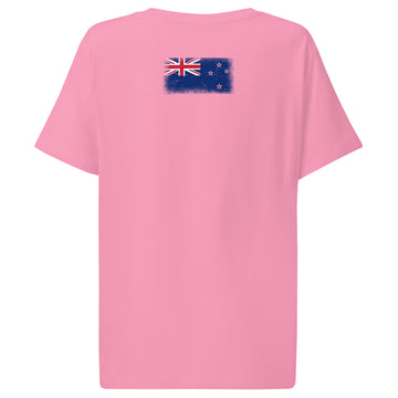 New Zealand Flag Tee | Back Print | Women | Organic Cotton