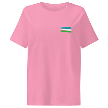 Uzbekistan Flag Tee | Front | Women | Organic Cotton
