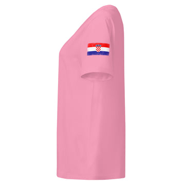 Croatia Flag Tee | Sleeve Badge | Women | Organic Cotton