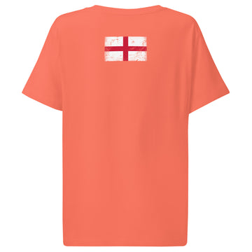 England Flag Tee | Back Print | Women | Organic Cotton