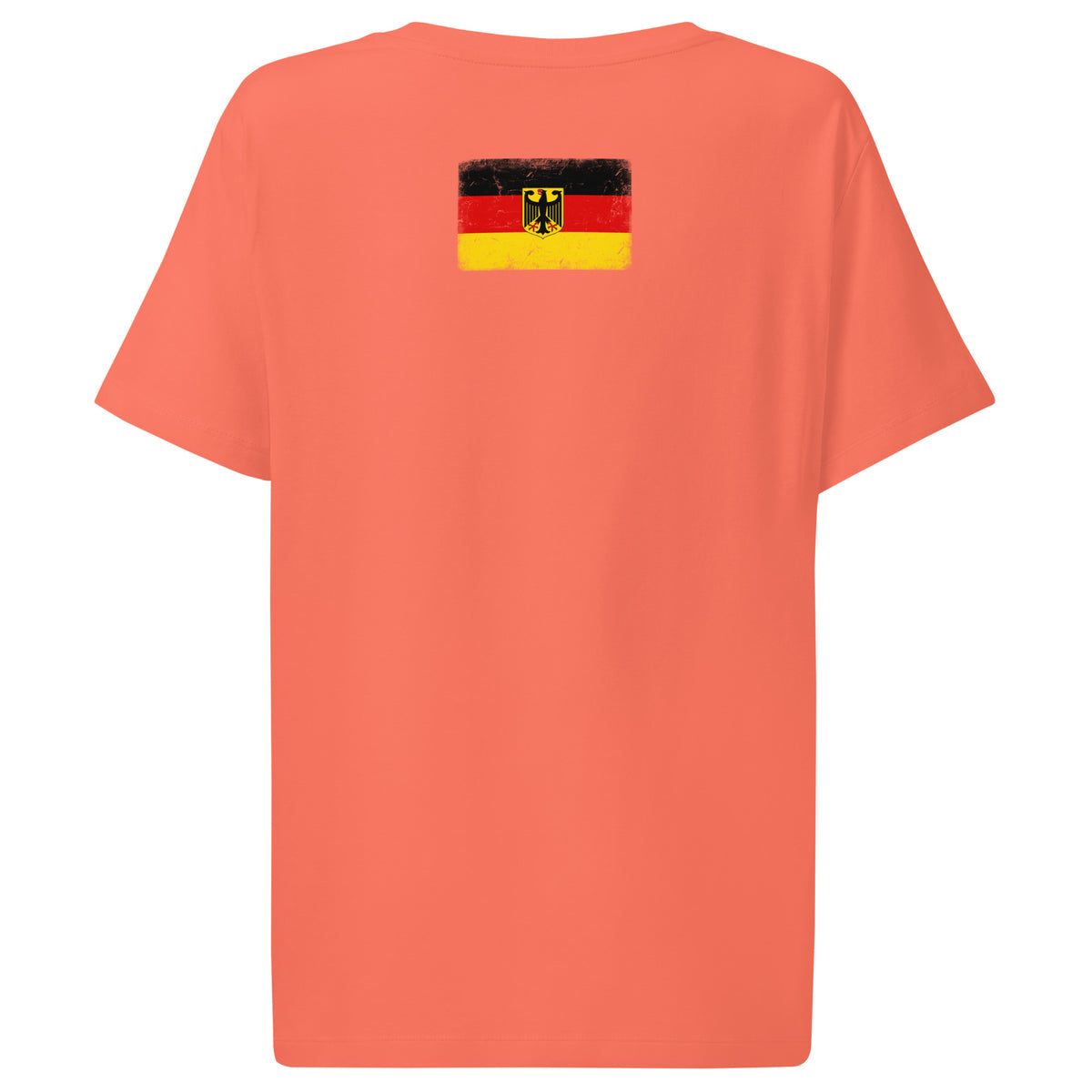 Germany flag t-shirt in Fiesta, vintage-washed print, flag across the upper back, women cut, back view