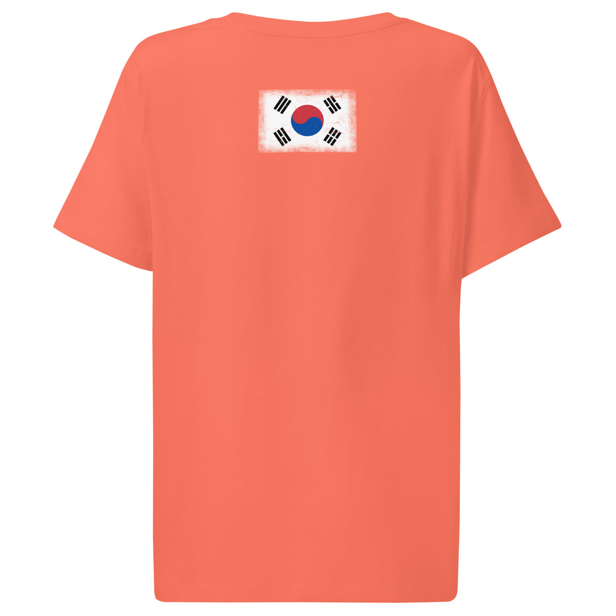 South Korea flag t-shirt in Fiesta, vintage-washed print, flag across the upper back, women cut, back view