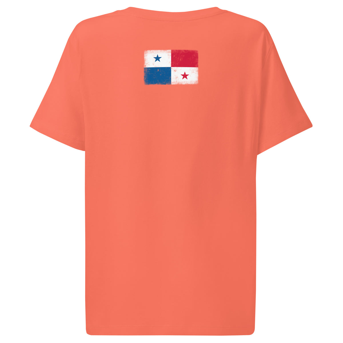 Panama flag t-shirt in Fiesta, vintage-washed print, flag across the upper back, women cut, back view