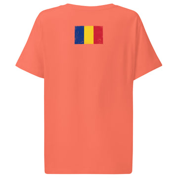 Romania Flag Tee | Back Print | Women | Organic Cotton