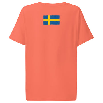Sweden Flag Tee | Back Print | Women | Organic Cotton