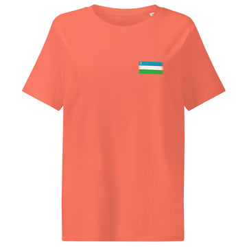 Uzbekistan Flag Tee | Front | Women | Organic Cotton