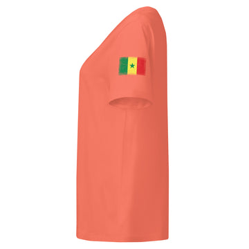 Senegal Flag Tee | Sleeve Badge | Women | Organic Cotton