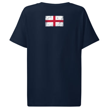 England Flag Tee | Back Print | Women | Organic Cotton
