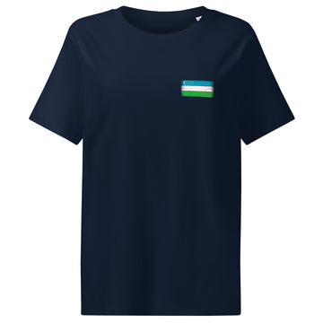 Uzbekistan Flag Tee | Front | Women | Organic Cotton