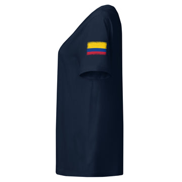 Colombia Flag Tee | Sleeve Badge | Women | Organic Cotton