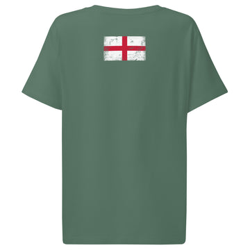 England Flag Tee | Back Print | Women | Organic Cotton