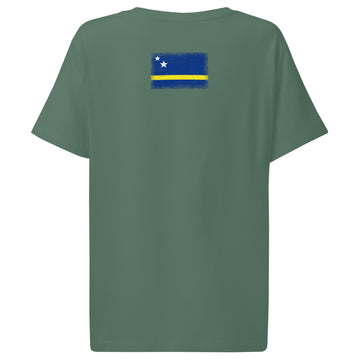 Curaçao Flag Tee | Back Print | Women | Organic Cotton