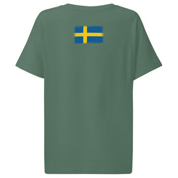 Sweden Flag Tee | Back Print | Women | Organic Cotton