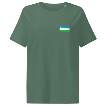 Uzbekistan Flag Tee | Front | Women | Organic Cotton