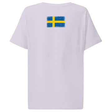 Sweden Flag Tee | Back Print | Women | Organic Cotton