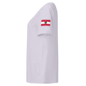 Austria Flag Tee | Sleeve Badge | Women | Organic Cotton