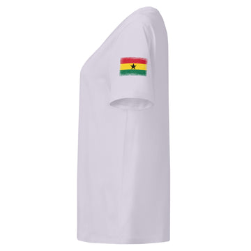 Ghana Flag Tee | Sleeve Badge | Women | Organic Cotton