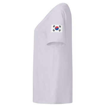South Korea Flag Tee | Sleeve Badge | Women | Organic Cotton