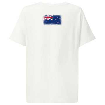 New Zealand Flag Tee | Back Print | Women | Organic Cotton